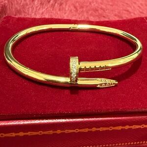 🌟New Gold Plated Stainless Steel Nail Un Clou Bracelet Bangle